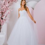 Beautiful sweetheart corset fitted gown with gorgeous crystal beading full tulle ballgown