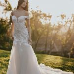 R3656 Allure Romance off-shoulder fit and flare gown