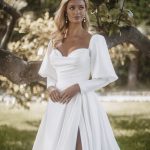 E409/PORTIA Abella Puffed Sleeve Wedding Dress