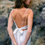 Bow at the Back with Soft, fluid satin Wedding Dress