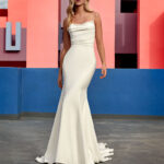 pearl-encrusted neckline Wedding Dress