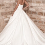 A1254 Allure Bridals Satin Ballgown with Beaded Bow