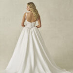 A1406 Allure Bridals Satin Ballgown with Lace Bodice