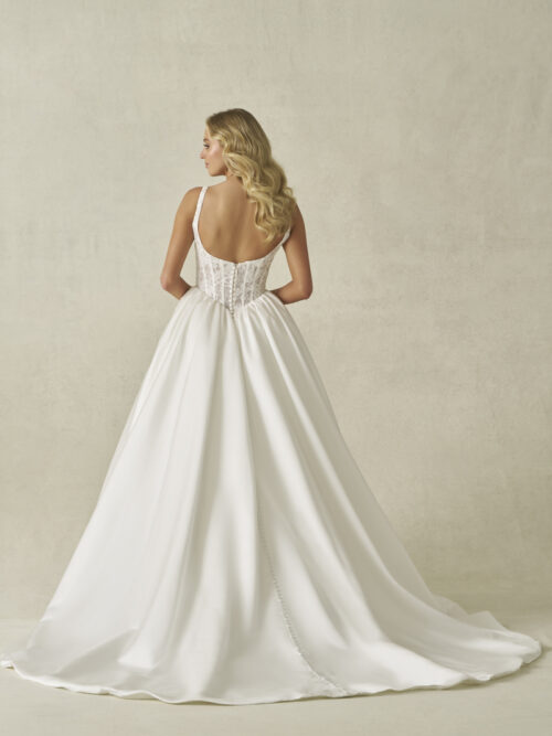 A1406 Allure Bridals Satin Ballgown with Lace Bodice