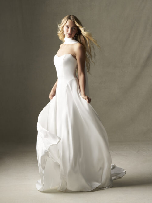F402 Wilderly Bridal Brisa Satin A-Line Wedding Dress
