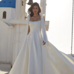 MJ1103 Madison James Fallon Jacquard A-Line Gown