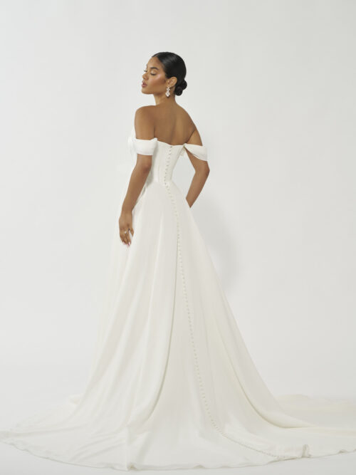 MJ1204 Madison James Dove Chiffon A-Line Bridal Gown
