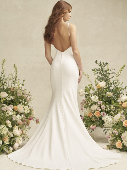 R3902 Allure Romance Minimalist Crepe Sheath Gown